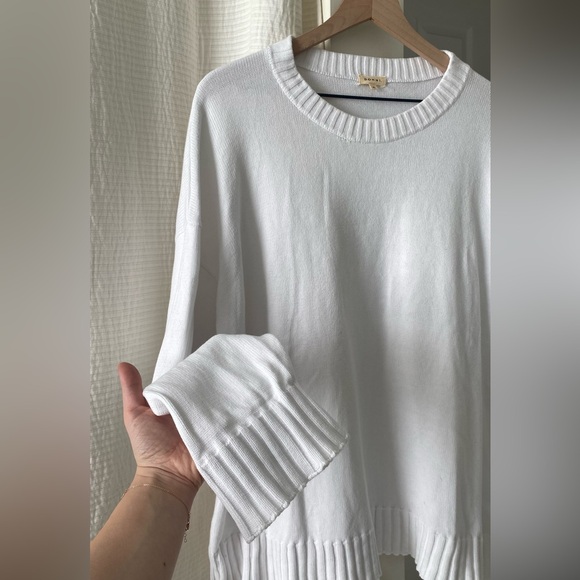 DONNI. The Cotton Knit Crewneck in Powder White - Picture 6 of 7